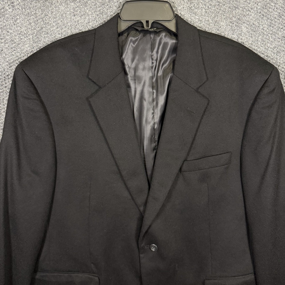 Jos A Bank Blazer Mens 46R Black 100% Cashmere 2 Button Sport Coat Lined